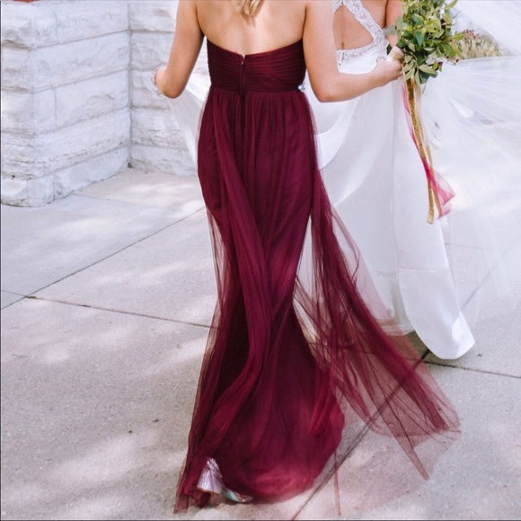 Jenny Yoo Annabelle Gown in Black Cherry - Picture 3 of 8